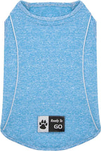 KYEESE Reflective Dog Shirt, Lightweight Sun Protection Dog T Shirts for Small Dogs Boy, Breathable Sleeveless Pet Tank Top High Visibility Summer Dogs Clothes for Night Walking Outdoor, Blue, M