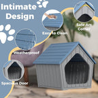 Dog House Outdoor for Puppy, Durable Small Dog House Indoor, Waterproof and Scratch Resistant Animal Shelter with Air Vents and Elevated Floor, Easy Assembly (Deep Blue)