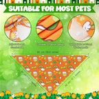 Abbylike 50 Pcs St Patrick's Day Dog Bandanas Bulk Green Shamrocks Bandanas for Dogs Triangle Kerchief Bibs Scarf for Pet Irish Costume Photo Props Pet Shops Groomer, 25 Styles (25.6 x 17.7 x 17.7)