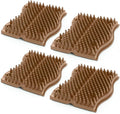 The Original ScratchnAll Animal Scratch Pad, Flexible Acupressure Nubs & Interlocking Design, Very Durable & All-Weather, Great for Domestic, Barnyard and Zoo Animals - USA Made, Brown (4 Pack)