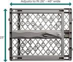 MYPET North States Paws Portable Pet Gate: 26-40" Wide. Pressure Mount. No Tools Needed. Made in USA, 23" Tall, Expandable, Durable Dog Gates for Doorways, Fieldstone Gray