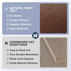 157.5" x 15.8" Cat Scratch Furniture Protector, Self-Adhesive Couch Protector from Cat Claws, Cats Scratching Mat for Couch, Sofa, Wall & Door, DIY Cat Scratch Pads Replacement, 2 Pack (Brown)