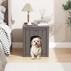 Fancyango Outdoor & Indoor Dog House for Weatherproof and Stylish Furniture, Dog House Outdoor Indoor, Multi - Use for Small and Medium Dogs (Deep Grey, 22.8" L × 17.7" W × 21.7" H)