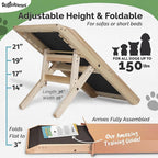 DoggoRamps Dog Ramp for Couch - Furniture Quality Solid Maple - with Anti-Slip Grip & Landing Platform - Adjustable Dog Ramp 14" to 21" - Couch Ramp for Dogs up to 150lbs - Made in North America