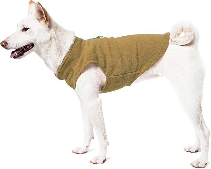 Gooby Fleece Vest Dog Sweater - Clay, Medium - Warm Pullover Fleece Dog Jacket with O-Ring Leash - Winter Small Dog Sweater Coat - Cold Weather Dog Clothes for Small Dogs Boy or Girl (Pack of 2)