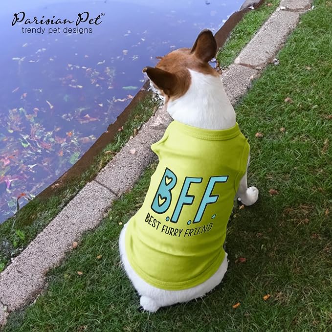 Parisian Pet Dog Shirt – 100% Cotton Shirts for Medium Dogs – Sleeveless Puppy Clothes – Lightweight Pet Apparel – Breathable Soft Dog Clothes and Tank Tops - Stretchy Funny T Shirts for Dogs