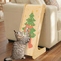 PETKARAY L Shape Cat Scratcher, Sisal Kitty Scratching Ramp, Vertical Scratch Pad for Indoor Cats, 25.2" Furniture Protector with Catnip, Festive Edition