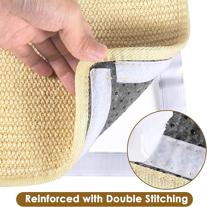 Sisal Cat Scratching Pads Mats, Cat Scratcher Mats, Wall Cat Scratch Board, Wear-Resistant Scratching Mat, Anti cat Scratch Wall Sofa Protector (Sisal Primary Color, 23.6" Lx15.7 W, 2PCS)