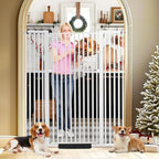 59 Inch Extra Tall Pet Gate for Cats,29.5-43" Adjustable Wide Dog Gates,No Drilling Pressure Mounted Walk Through Tall Cat Gate for Doorways,Hallway,Stairs