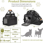 JUNGYOON Cat Carrier, Expandable Airline-Approved Soft-Sided Pet Travel Bag for Cats, Small Dogs & Small Pets, Breathable Mesh Design with Multi-Pockets & Fleece Pad (Dark Grey)