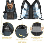 WOYYHO Pet Dog Carrier Backpack Small Dog Front Backpack Ventilated Mesh Dog Travel Back Pack with Safety Belt for Travel Hiking Cycling Outdoor Adventures (Size M: 5-9 lbs, Dark Gray)