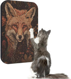 Art Cat Scratcher, Wall-Mountable Cat Scratching Board, Cat Wall Scratcher 16.7x11x1 Inch Cat Scratch Pad and Cat Scratchers for Indoor Cats Toy Furniture Protector(Fox)