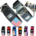Tactical Dog Collar 2 Inch Wide Thick Heavy Duty Military Style with Metal Buckle, Adjustable for Medium - Large Breeds, Durable K9 Training Gear with Patch Area, USA Flag Patch, Strong and Secure Fit