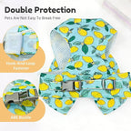 BAEJMJK Dog Harness and Leash Set with Bow Knot No Pull Pet Daisy Floral Harness with D-Ring Soft Mesh Dog Harness Vest Set Escape Proof Princess Puppy Harness for Small Girl Dogs Cats（Green M）
