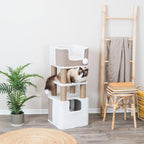 Trixie Lucano Cat Tree, 39.8-in Cat Tower with 8 Jute Scratching Posts & Plush & Sisal Covered Condo, Sturdy Base, Interactive Pom-Poms, Indoor Furniture for Climbing & Relaxation, Brown