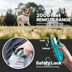 Tiniest Small Dog Shock Collar, Lightest Dog Training Collar with 2000ft Remote, Tailored for Small Dogs 5-15lbs & Medium Large Dogs, Beep, Vibrate, Shock, Lighting, Waterproof, Rechargeable，Cyan