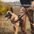 Forestpaw No Pull Dog Harness with Large Handle,Slip on Reflective Vest with Quick Release Buckle,Comfortable Flannel Lining for Medium Large Dogs Walking Training (Includes 3 Patches),Black L