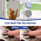 Cat Nail File Scratcher - Natural Sisal Scratch Mat with 80-Grit Aluminum Oxide, Adhesive Sheets & Expansion Screws for Secure Wall/Floor Mounting, Ideal for Trimming Cat Claws (13.38×16.53)