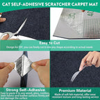 Cat Scratcher Mat, 78.7"x15.8" Cat Scratch Couch Furniture Protector, Trimmable Cat Scratch Carpet, DIY Climbing Cat Scratch Mat for Covering Cat Post, Wall & Door Protector from Cat Claws (Dark Blue)