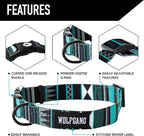 Wolfgang Heavy Duty Martingale Dog Collar with Quick Release Nylon Buckle for Walking & Training, WesternSky Print, Medium