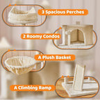 Topeakmart Cat Tree Cat Tower, Multi-Level Cat Condo Activity Center with Platforms Scratching Posts for Kittens Cats