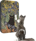 Art Cat Scratcher, Wall-Mountable Cat Scratching Board, Cat Wall Scratcher 16.7x11x1 Inch Cat Scratch Pad and Cat Scratchers for Indoor Cats Toy Furniture Protector（Irises）