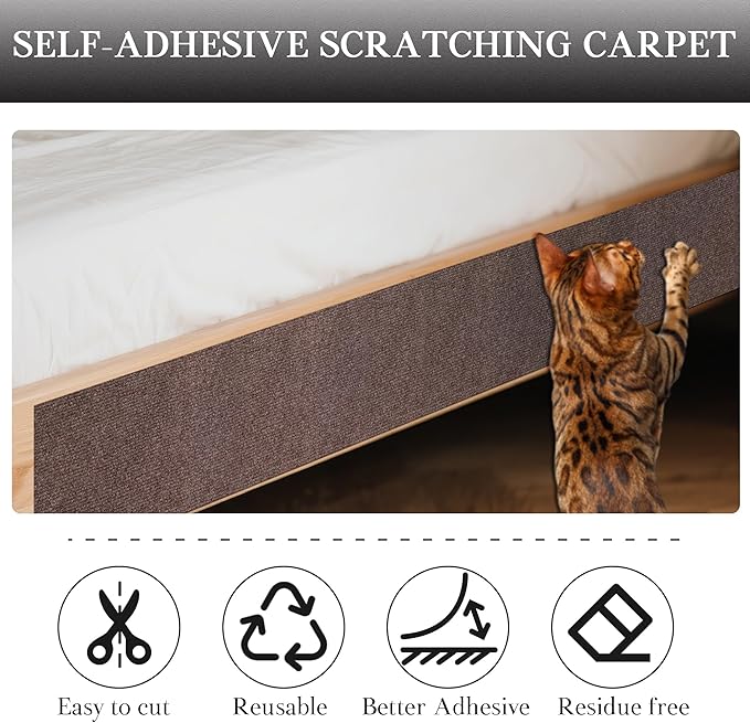 2 Pack Cat Scratch Furniture Protector Trimmable DIY Climbing Scratching for Indoor Couch Protector from Cat Claws, Walls and Tower Replacement (Brown, 15.7'' x 39.3'')