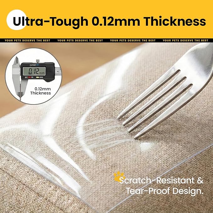 Cat Scratch Furniture Protector-10 Pack Adhesive Couch Protector from Cat Claws, Furniture Protectors from Cats Scratching, 10 Pack+ 44 Pins