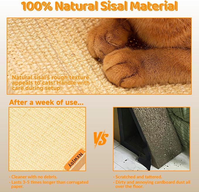Cat Scratcher Bed - 31.5 inch Cat Scratching Pad with Large Cats Hammock Sisal Scratch Post Toy Ball,for Indoor Cats Scratching Pad, Protects Furniture,Kittens Gifts
