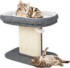 PETSITE 19.5-inch Small Cat Tree, 2-Tier Minimalist Cat Tree with Sisal Scratching Post, Extra Large Comfy Top Perch, and Dangling Ball, Ideal for Indoor Cats, Supports up to 44 lbs, Grey
