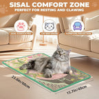 Sisal Cat Scratcher Mat, Cat Wall Scratcher for Indoor Cats, 23.6x15.7 Inch Cat Scratch Pad with Hook & Loop, Wall Mounted Cat Scratching Post to Protect Couch and Carpet（Goldfish）