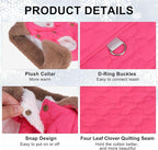 BEAUTYZOO Winter Dog Vest Coat with Harness Built in, Warm Puppy Jacket for Small Medium Dogs, Lightweight Cold Weather Small Dog Coat, Fleece Puffer Vest Windproof Snowproof Pet Clothes, Rose Pink XS