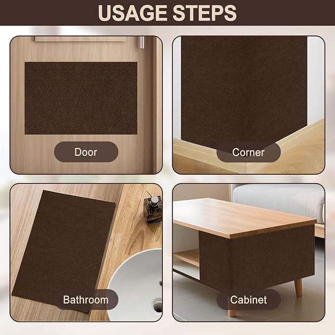 Cat Scratch Couch Furniture Protector, Self-Adhesive & Cuttable Furniture Scratch Protector Pad, Wear-Resistant Wall & Sofa Guard, Multi-Functional Cat Scratcher Brown