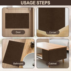 Cat Scratch Couch Furniture Protector, Self-Adhesive & Cuttable Furniture Scratch Protector Pad, Wear-Resistant Wall & Sofa Guard, Multi-Functional Cat Scratcher Brown