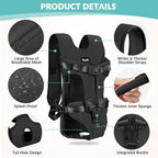 Lukovee Dog Backpack Carrier, Legs Out Easy-fit Dog Front Carrier for Small Medium Dogs, Adjustable Hands Free Dog Chest Carrier for Hiking Cycling (B,Medium)
