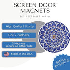 Screen Door Magnets Double Sided – Keep People, Kids, and Dogs from Running into a Screen Door. Saver - Robbins Aria Blue Mosaic