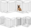 Yaheetech 32-inch Tall Dog Gate Extra Wide Pet Gate for Dogs Indoor Foldable Wire & Wooden Puppy Safety Fence w/2 Support Feet,Freestanding Dog Gate for The House, Doorway, Stairs(White,4 Panels)