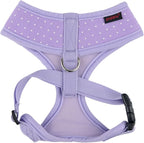Puppia Dotty Dog Harness A (Over-the-Head) Fashionable Polka Dot Pattern Spring Summer Harness for Small Dogs, Violet, Large