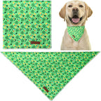 St. Patrick's Day Dog/Cat Kerchief, Shamrock Triangle Bid Scarf for Small/Medium Pets, Cotton Green Bandana for Girl/Boy Dogs or Cats