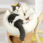 KAMABOKO 52.4" Flower Cat Tree, Cute Cat Tree House for Indoor Cats, Cloud Cats Tree Tower with Cat Condo, Sisal Scratching Posts, Hanging Toys for Playing