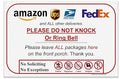 Leave Package Sign - Do Not Knock or Ring Bell (Do Not Knock - No Reason (Hang Sign))