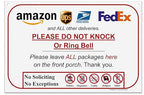 Leave Package Sign - Do Not Knock or Ring Bell (Do Not Knock - No Reason (Hang Sign))