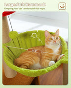 Flower Cat Tree with Sisal Scratching Posts, 35" Cute Cat Tower with Large Green Hammock for Small Indoor Cats, Cactus Cat Litter Scoop with 2 Replaceable Compostable Scoop- Litter Scoop with