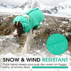 Dog Coats for Small Dogs, Warm Dog Puffer Vest for Winter Waterproof, Lightweight Down Pet Coats with Zipper & Neck Wrap, Warm Jacket for Dachshund, West Highland White Terrier, Green S