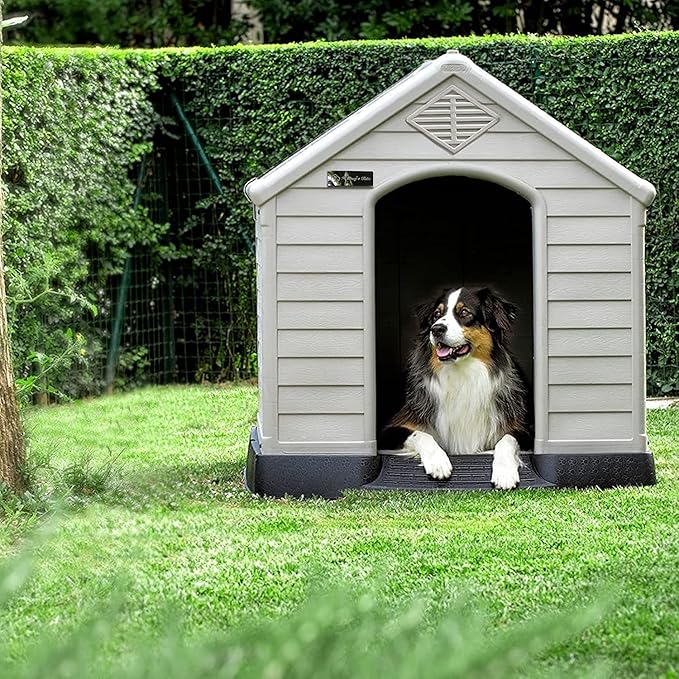 OFIKA Dog House Outdoor Indoor, Large Dog House for Small Medium Large Dogs, Insulated Waterproof, Ventilated & Easy Clean, Assemble