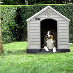 OFIKA Large Dog House Outdoor Indoor,Insulated Plastic Dog House for Small Medium Large Dogs,Durable Waterproof Dog House with Air Vents and Elevated Floor, Ventilate & Easy Clean, Assemble