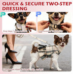 EXPAWLORER Dog Harness Small Medium Sized Dogs, Plaid Dog Dress Bowknot Harness and Leash Set, No Choke No Pull Soft Mesh Vest Cute Princess Puppy Outfits Clothes Costume for Girls Party Cats Navy S