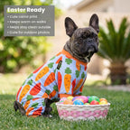 Fitwarm Carrot Dog Flecce Pajamas, Funny Easter Outfit for Small Dogs Boy Girl, Cute Pet Clothes, Blue, Orange, Red, Green, Large
