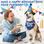 SCENEREAL Dog Birthday Party Supplies, Dog Birthday Bandana Hat Bow Tie Collar Set with Birthday Numbers, Pet Birthday Scarf Accessories Outfit Decorations for Boy Girl Medium Large Dogs