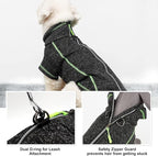 cyeollo Dog Coat Fleece Jacket Zipper up Sweater Reflective Jackets with D Ring Warm Clothes Cozy Jackets for Small Dogs